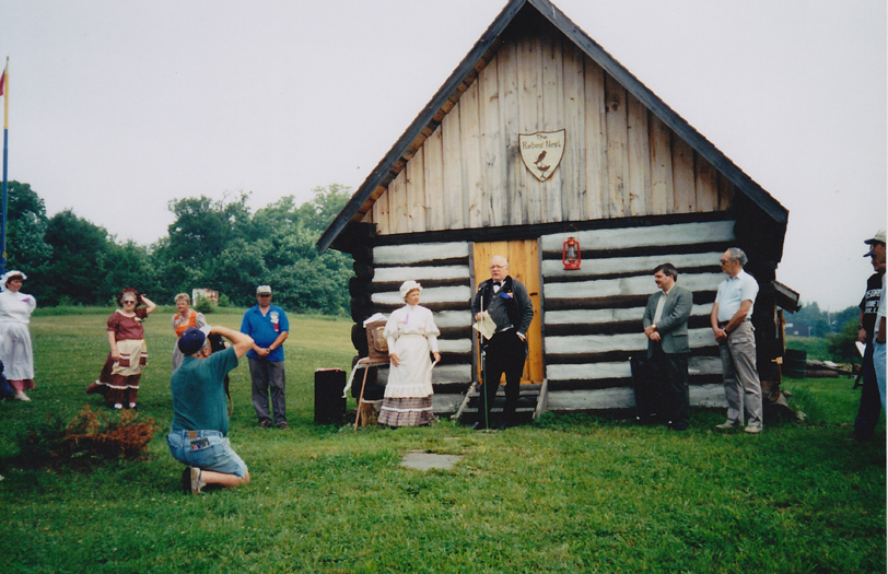 Dedication of Log Cabin to Alfred Hammond